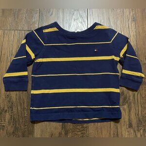 Tommy Hilfiger blue & yellow stripped long sleeve shirt 12 m